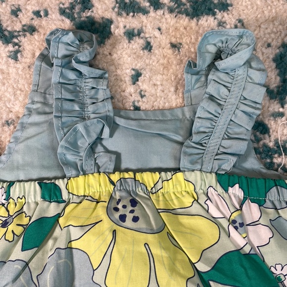 NWT carters blue and green floral one piece bodysuit with faux dress overlay - Picture 3 of 7